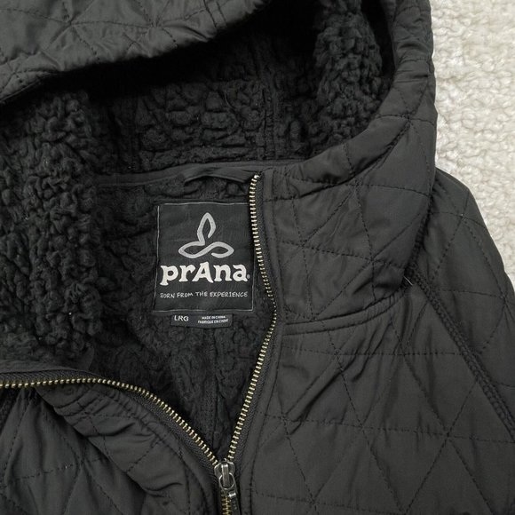 Prana Esla Long Black Sherpa Lined Coat - Picture 5 of 14